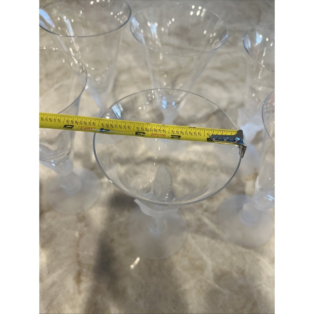 Set Of 6 Sasaki Crystal Wings Clear 7 3/4"Cordial Glasses Frosted Dove Bird New! - Picture 7 of 7